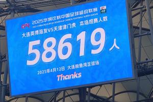 球市火爆！大连英博今日观赛人数共达58619人，点燃主场氛围